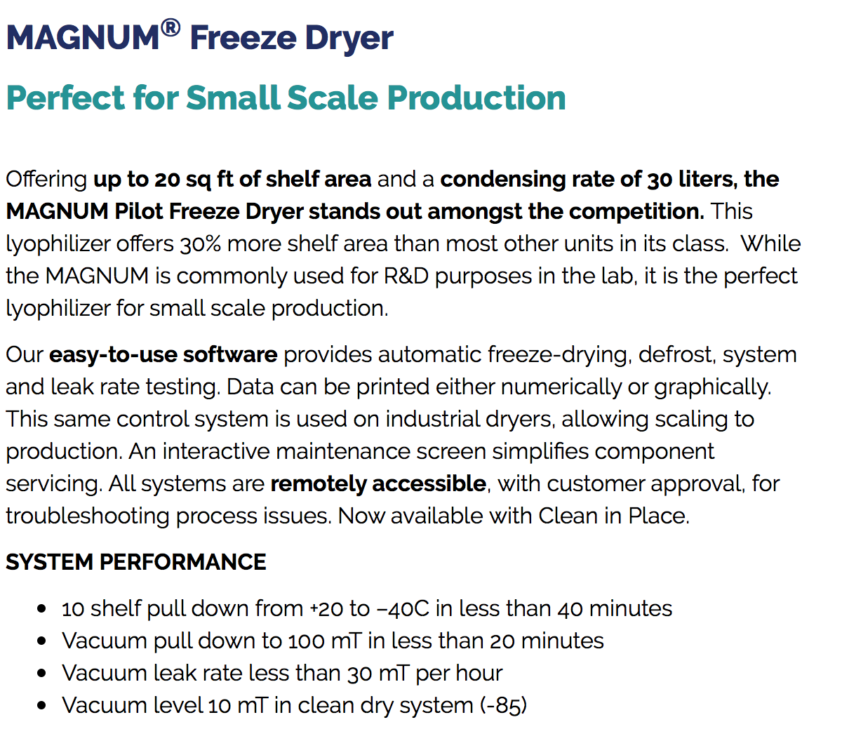 MAGNUM® XL Pilot Freeze Dryer