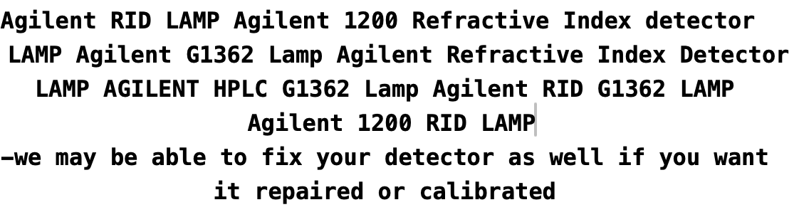 AGILENT 1200 RID LAMP